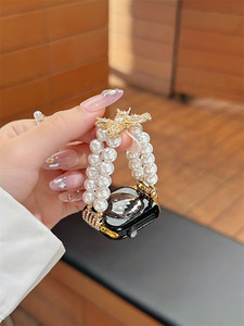 <span class=keywords><strong>Bracelet</strong></span> de luxe en perles et papillons pour <span class=keywords><strong>Apple</strong></span> <span class=keywords><strong>Watch</strong></span> Series 11 SE, <span class=keywords><strong>bracelet</strong></span> de bijoux perlé pour iWatch 41mm 45mm 49mm, <span class=keywords><strong>bracelet</strong></span> de mariage pour femme - Product Image 4