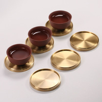 Sous-verre en cuivre pour tasse à thé, tapis de table pour café et thé, support isolant thermique pour verre, décoration d'intérieur