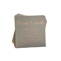 Kit d'invitation de mariage de luxe en papier coton avec impression typographique, menu, cartes de réponse et cartes 'Save the Date' avec dorure à chaud
