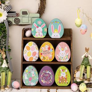 Caja de Regalo de Dulces de Lata Mate con Diseño de Conejo de Pascua, Estilo Europeo Americano para Niños, Linye XY25043 - Product Image 5