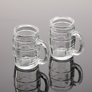 Bicchiere da Birra in Vetro Mini da 50ml con Manico, Bicchierino a Forma di Botte per Bar, Feste, Whisky, Vodka, Tequila - Product Image 1