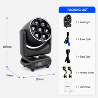 Luz de escenario móvil 7x40W RGBW 4 en 1 LED Bee Eye Zoom Wash con luz auxiliar, 7500K, 540° Pan/Tilt, DMX512 RDM