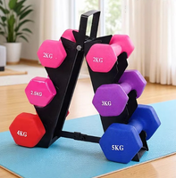 Haltères hexagonaux colorés en vinyle, finition mate ou brillante au choix, pour la mise en forme corporelle à domicile pour femmes, poids multiples de 0,5 à 10 kg