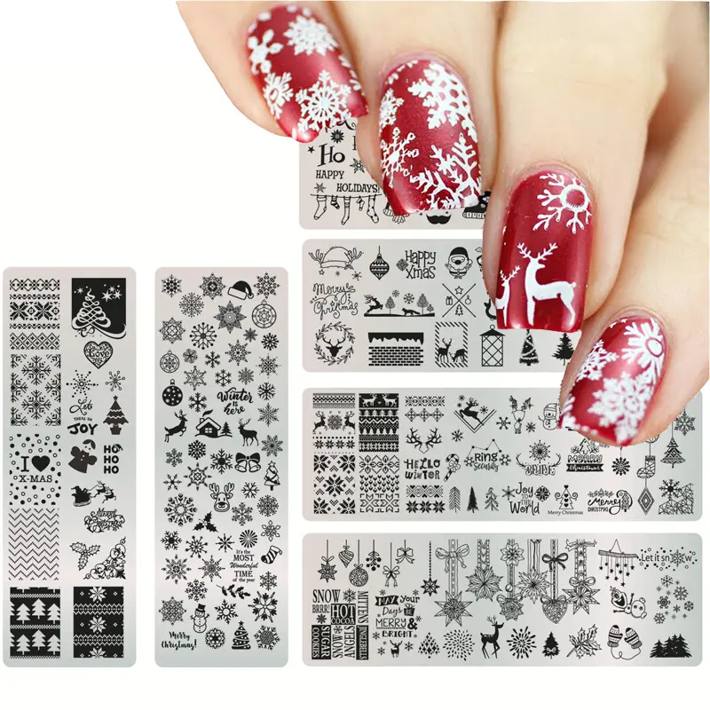 Nail Stempelen Platen Grappige Foto 'S Stencil Rvs Halloween Ontwerp Voor Afdrukken Nail Art Image Plate