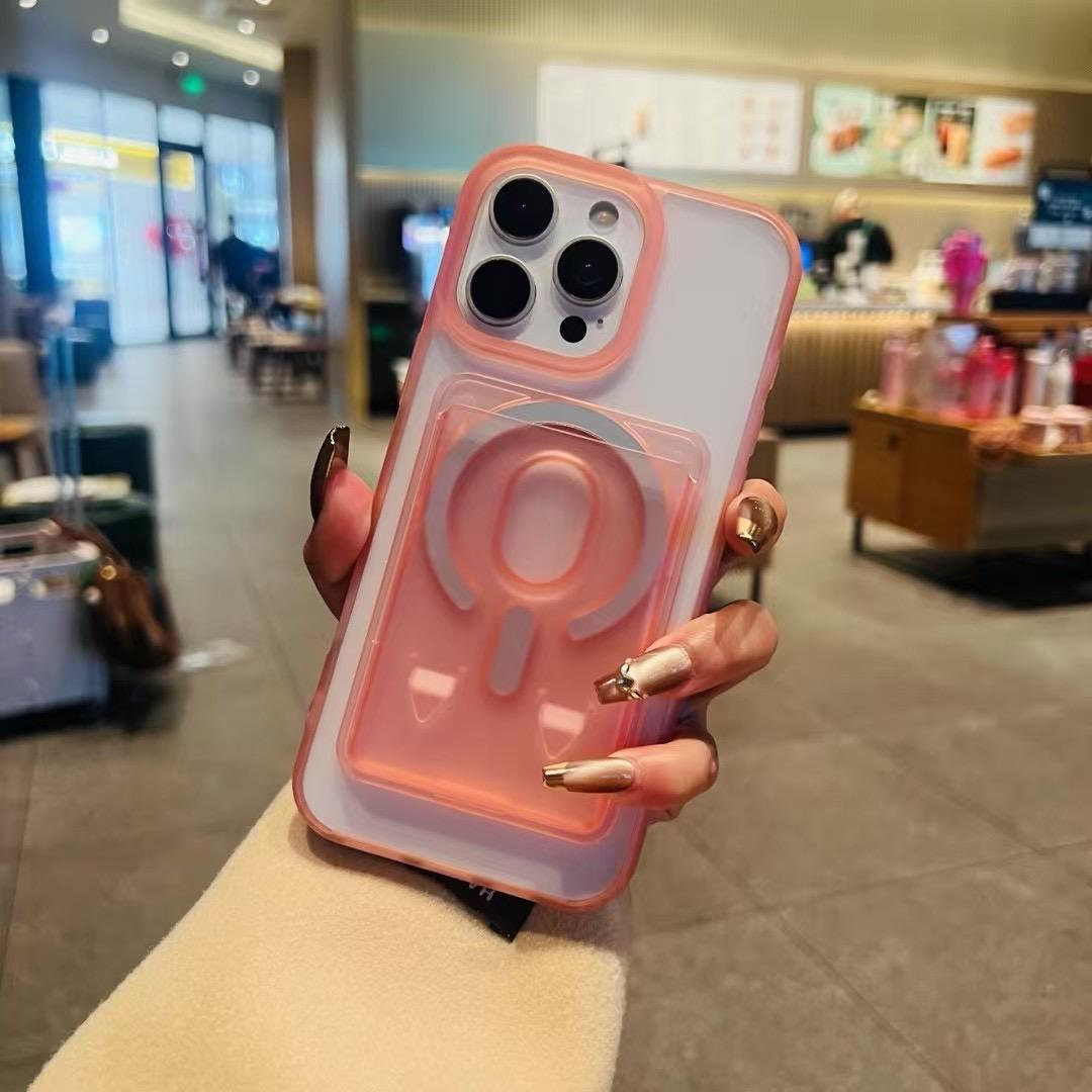 GQ184-Pink Shell + Pink Card Case