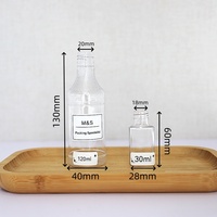 Mini botellas de plástico impresas personalizadas 30ml/35ml/50ml/100ml/120ml botella redonda cuadrada transparente