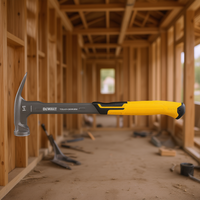 Marteau de charpentier ToughSeries 14 oz de qualité industrielle, 16 pouces, avec poignée jaune et garantie de 3 ans pour usage en construction