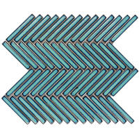 Carreaux de céramique émaillés verts au design moderne, mosaïque brillante en forme d'os de poisson et de flèche pour les intérieurs d'hôtels et les caractéristiques du parquet