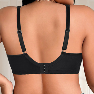 Soutien-gorge Confortable et Respirant <span class=keywords><strong>Grande</strong></span> <span class=keywords><strong>Taille</strong></span> à Bonnets Profonds en Dentelle Évidée Sans Armature Non Doublé en Nylon pour Femmes à Forte Poitrine - Product Image 2