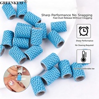 Boîte de 10/45 pièces 60 #   100 #   150 #   Bandes de ponçage céramiques bleues en maille avec dissipation thermique et mandrin pour ponceuse à ongles