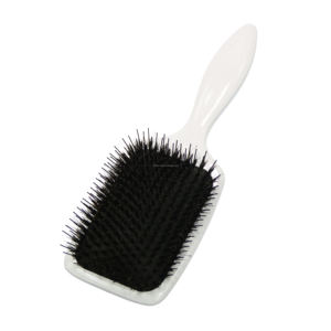 <span class=keywords><strong>Spazzola</strong></span> per capelli personalizzata con cuscino a paletta con manico rotondo in plastica quadrata bianca di vendita calda professionale - Product Image 3