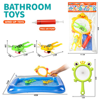 Jeu de pêche pour le bain, ensemble de jouets à remonter avec filet de pêche, jouet éducatif précoce pour enfants, pour salle de bain, piscine, jeux aquatiques d'été