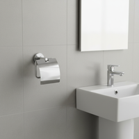 Kit d'accessoires de salle de bain en acier inoxydable chromé moderne à montage mural, 7 pièces