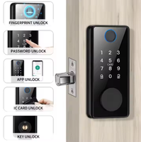 Serrure de porte numérique intelligente personnalisable 5-en-1, entrée sans clé, verrouillage automatique, empreinte digitale avec stockage cloud et réseau IP pour porte en bois