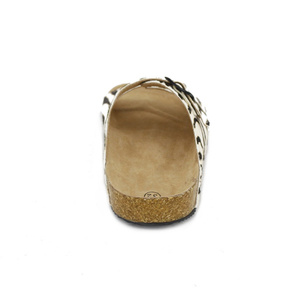 2022 pantofole da esterno basse piatte Zebra Pattern <span class=keywords><strong>con</strong></span> cinturini regolabili fibbia <span class=keywords><strong>suola</strong></span> <span class=keywords><strong>in</strong></span> <span class=keywords><strong>sughero</strong></span> pantofole da interno per la casa Unisex per uomo e donna - Product Image 4