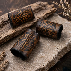Anneaux de cheveux vikings, perles de tresse à nœuds celtiques, manchettes en cuir pour dreadlocks, bijoux de barbe nordiques, accessoires de costume pour Halloween, cosplay, TV et cinéma - Product Image 5