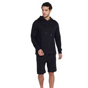 <b>Mens</b> Hoodie and <b>Shorts</b> Set Premium Summer <b>Lightweight</b> Breathable Cotton Blend Pullover Hoodie and Athletic <b>Shorts</b> Complete - Product Image 2