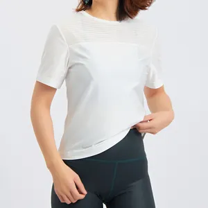 Camisetas transpirables de secado rápido para mujer, camisetas lisas personalizadas hechas con material especial, camiseta de poliéster para mujer