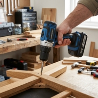 Perceuse sans fil 21V à batterie Li-ion, moteur sans balais, vitesse variable, perceuse électrique portable pour le bricolage et l'atelier