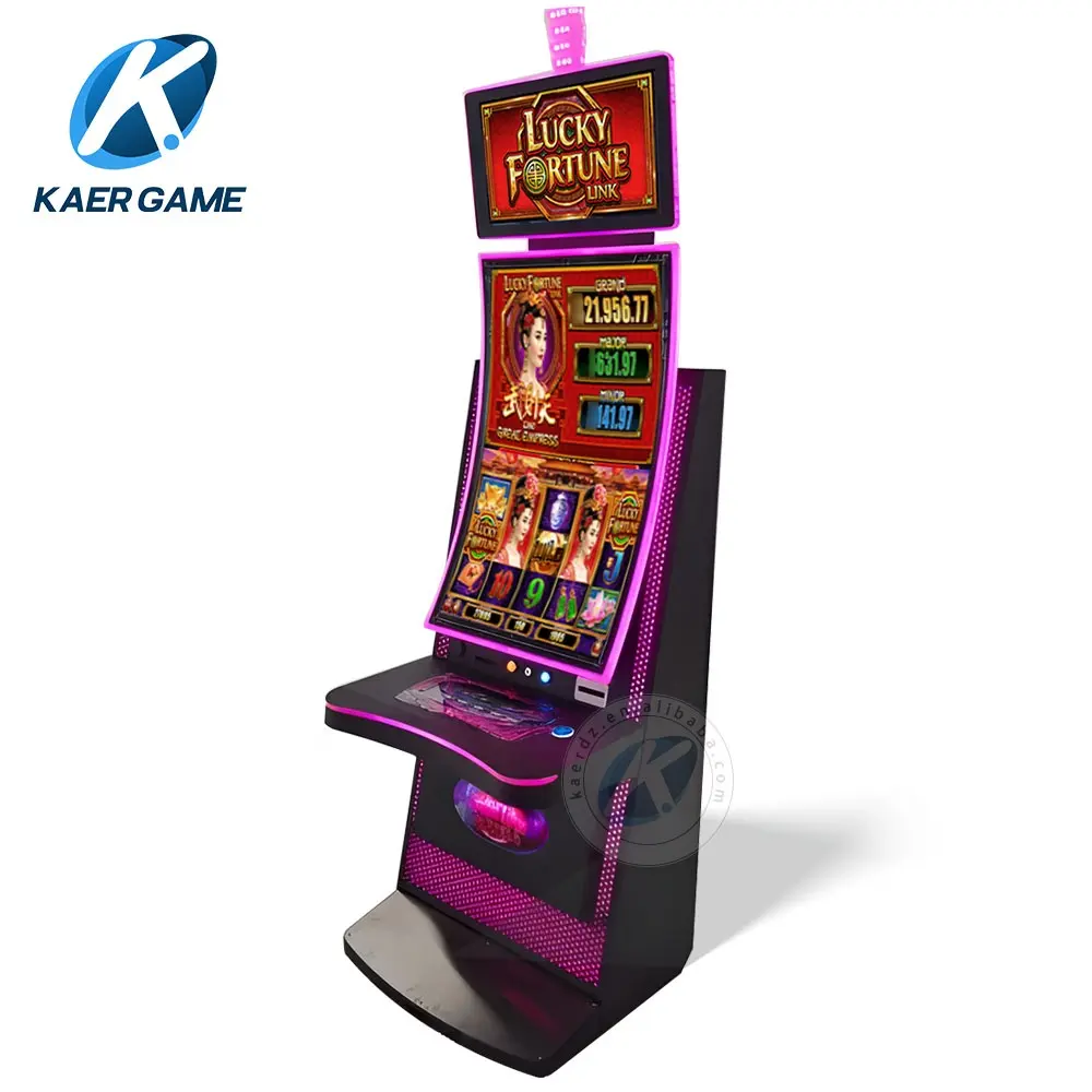 Fabriek Directe Verkoop 43 Inch Gebogen Touchscreen Verticale Arcade Skill Game Machine Metalen Kast Buffel Goud