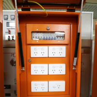 Tableau de distribution d'énergie temporaire IP44 aux normes australiennes, appareillage électrique de chantier pour l'alimentation électrique des chantiers