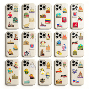 Autocollants de téléphone en émail souple sur le thème de la culture russe, personnalisables, en métal, avec monuments et motifs folkloriques pour touristes - Commande d'essai acceptée - Product Image 5