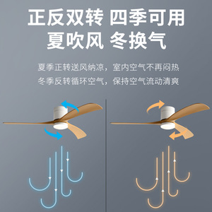 Integrated <b>Ceiling</b> <b>Fan</b> Light With Led Fixed Blade For Bedroom And Living Room Modern Minimalist Smart <b>Fan</b> Light For Home Use - Product Image 4