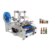 Autocollant à bas prix petite entreprise usine manuelle semi-automatique conteneur bouteille ronde étiqueteuse avec codeur de date