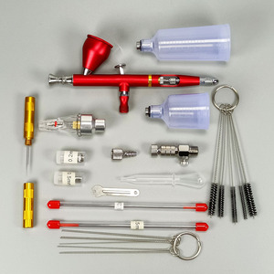Ensemble d'aérographes avec buses de 0,2 à 0,5 mm, alimentation par gravité, double action, pression réglable, pour art, maquillage, artisanat du cuir, retouche et peinture - Product Image 4