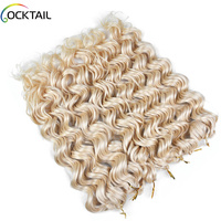 Cheveux synthétiques Kanekalon, vague océanique, torsadés, crochet, ombré blond rose, vague lâche, extensions de cheveux pour tresses