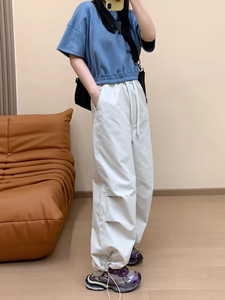 <strong>Womens</strong> Skinny High Waist Elastic Waistband <strong>Cuffed</strong> Hem Full Length Multi Color Casual Comfortable Pants Fitness Daily Wear - Product Image 4