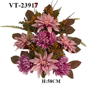 LA SEDA MÁS NUEVA/POLIÉSTER/TELA/PLÁSTICO ARTIFICIAL REALISTA DAHLIA PEONY FLORES ALTA SIMULACIÓN LARGA DURADERA MIXTA FRONTAL/MEDIA - Product Image 3