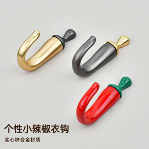 Chili Shaped <b>Wall</b> <b>Hook</b> Red Green Coat <b>Hook</b> Single <b>Hook</b> <b>Wall</b> Mounted Entryway <b>Key</b> Holder 10-15kg Load Capacity - Product Image 2
