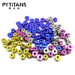 Dadi Flangiati in Titanio GR5 per Asse Posteriore Moto, Anodizzazione e Colori PVD di PYTITANS - Product Image 1