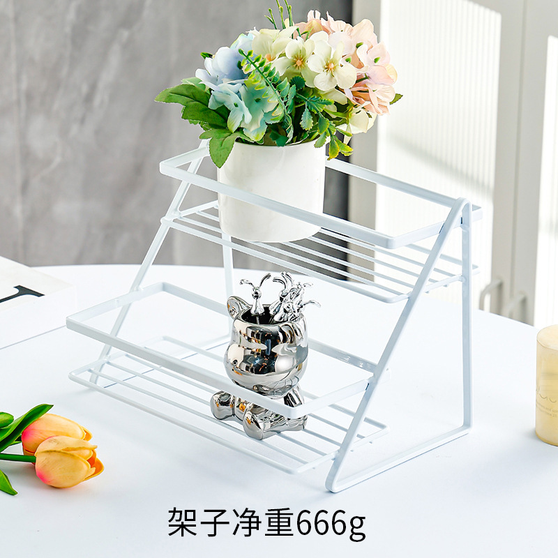 White double-layer shelf