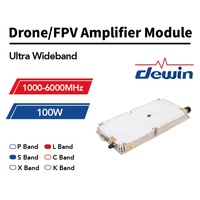 Amplificateur de puissance CW 100W Dewin UWB 1000-6000Mhz 1-6GHz Bande S pour radar embarqué, radôme en aluminium, défense spatiale UAV, basse altitude