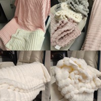 Couverture en flanelle rose super douce, couverture moderne à rayures de couleur unie, couverture en peluche pour canapé, lit king-size ou queen-size, couverture pour bébé