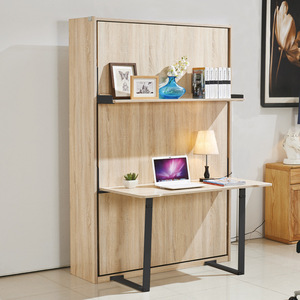 Betoci Hidden <b>Folding</b> <b>Bed</b> Hardware <b>Double</b> Bookshelf Metal Space Saving Bedroom Guest Room Modern Simple Style - Product Image 2