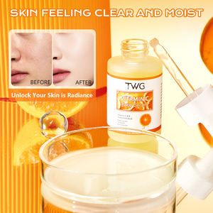 TWG Suero de ácido hialurónico para el cuidado de la piel de la cara Suero facial blanqueador Iluminador Hidratante Corrector de manchas oscuras Suero de vitamina C - Product Image 4