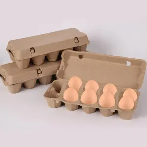 Custom Design 1 Dozen Eggs Storage Packaging Recyclable Pulp Egg Cartons 6 Pack