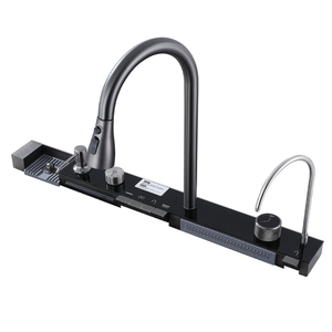 Évier de cuisine moderne <span class=keywords><strong>en</strong></span> acier inoxydable noir à cascade, grande capacité, cuve intelligente <span class=keywords><strong>en</strong></span> acier inoxydable, fabrication artisanale et qualité fiable - Product Image 5