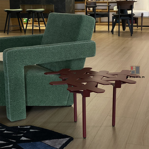 Hiện Đại Độc Đáo Đồ Nội Thất Sống Kim Loại Vòng Bảng Bên Màu Đỏ Colour Bột Tráng Giọng Bàn Trà Tùy Chỉnh Màu Sắc Đồ Nội Thất Nhà - Product Image 5