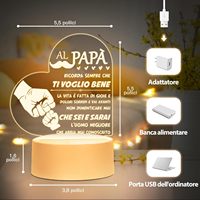 Apjielop - Cadeau de Noël pour papa - Lampe de nuit en acrylique blanc chaud - Contrôle tactile LED - Rechargeable par USB - Alimenté par batterie - Moderne - Chambre à coucher
