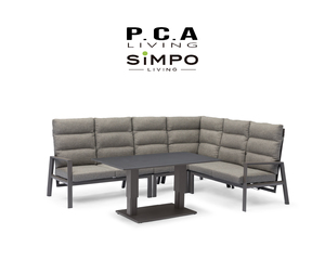 SIMPOLIFESTYLE Set di Divani Angolari in Alluminio e Tessuto per Esterni, Sedia Reclinabile CELESTIA per Terrazza e Giardino, Arredamento Premium per Resort e Hotel - Product Image 6