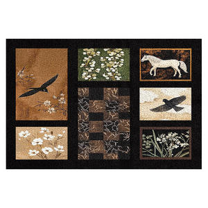 Paillasson de style campagnard français, rectangulaire, en PVC, pour entrée intérieure, motif traditionnel, antidérapant, de haute qualité - Product Image 1