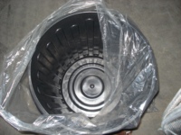 Poubelle ronde recyclée 60L Poubelle noire en plastique avec couvercle