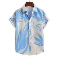 Kemeja Pria Musim Panas Pantai Hawaii Motif Bunga Kasual Kerah Lipat Kancing Depan Custom-made Katun Modis Baru Bermotif Lengan Pendek Cepat Kering