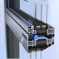 Ventanas Corredizas de Diseño Moderno y Elegante, de Aleación de Aluminio con Rotura de Puente Térmico y Vidrio Templado para Baño y Uso Hotelero