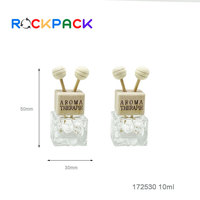 Flacons de parfum vides de 10 ml en forme de rectangle avec bouchon en bois pour diffuseur d'air suspendu en voiture