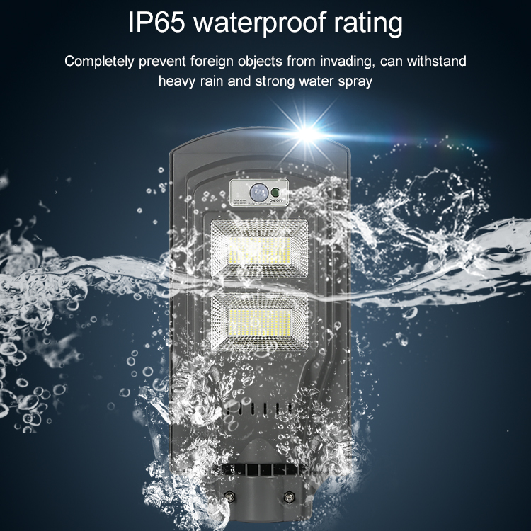 Nouveau style imperméable à l'eau lumineux automatique durable 60w extérieur tout en un solaire a mené le réverbère